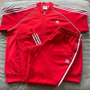 Adidas original tracksuit (red) set